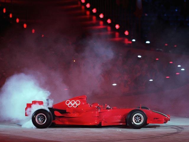 Schumacher does donuts in Torino