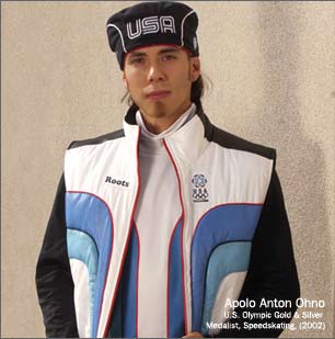 Apolo Ohno dressed like a fool