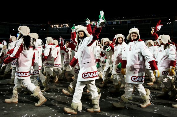 Canadians walking in